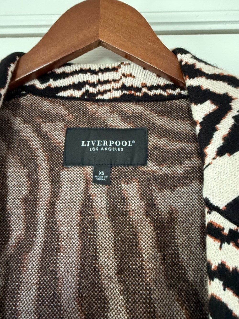 New Liverpool Zebra Print Open Cardigan size XS - Picture 5 of 7